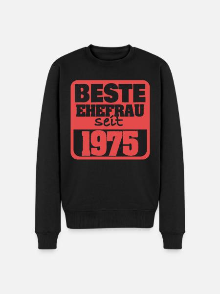 Beste Ehefrau 1975 - Männer Premium Bio Pullover - Schwarz
