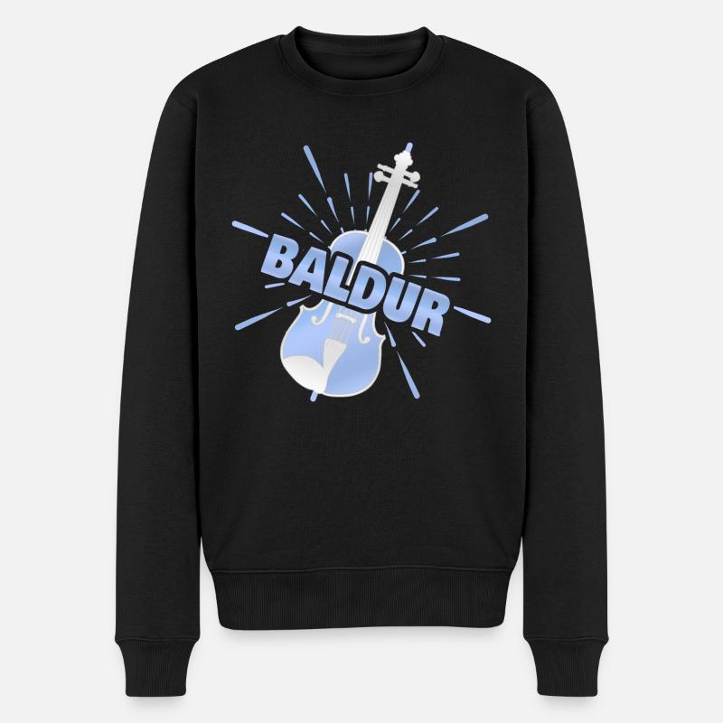 Violon pour Baldur Prénom Violon - Pull Premium bio Homme - noir