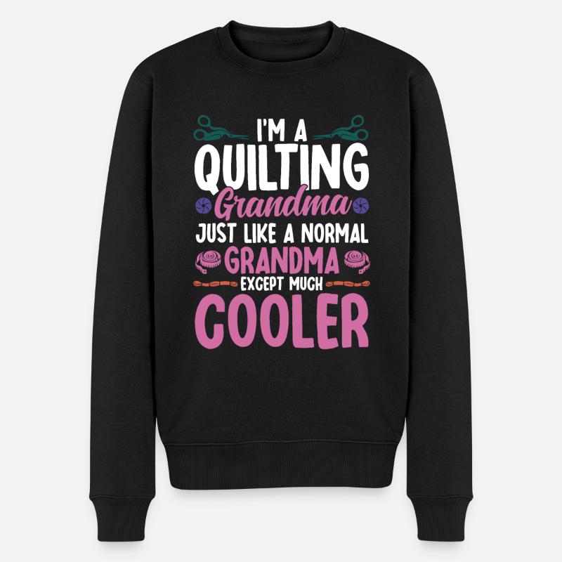Quilting Cadeau Coudre Tricot Quilter - Pull Premium bio Homme - noir