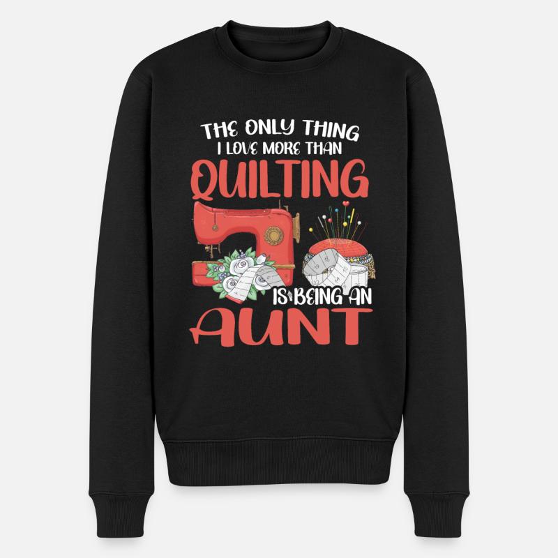 Quilting Cadeau Coudre Tricot Quilter - Pull Premium bio Homme - noir