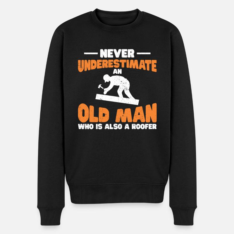 Dachdecker Geschenk Arbeit Handwerker Dachdecker - Männer Premium Bio Pullover - Schwarz