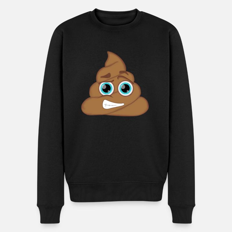 Emoji Kackhaufen Kacke peinlich - Männer Premium Bio Pullover - Schwarz