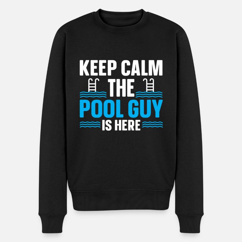 Poolreiniger Job Schwimmbad Hausmeister - Männer Premium Bio Pullover - Schwarz