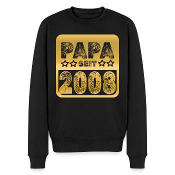 seit 2008 - Männer Premium Bio Pullover - Schwarz - Vorne - Nico (187cm)