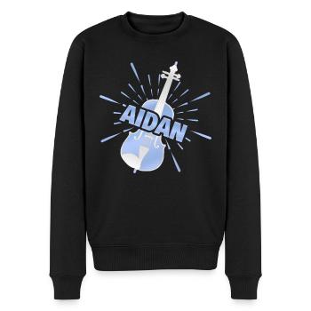 First name Aidan - Men's Premium Organic Jumper - black - Front - Nico (187cm)