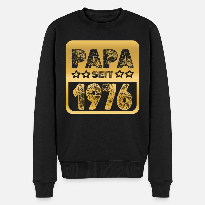 Papa 1976 - Männer Premium Bio Pullover - Schwarz