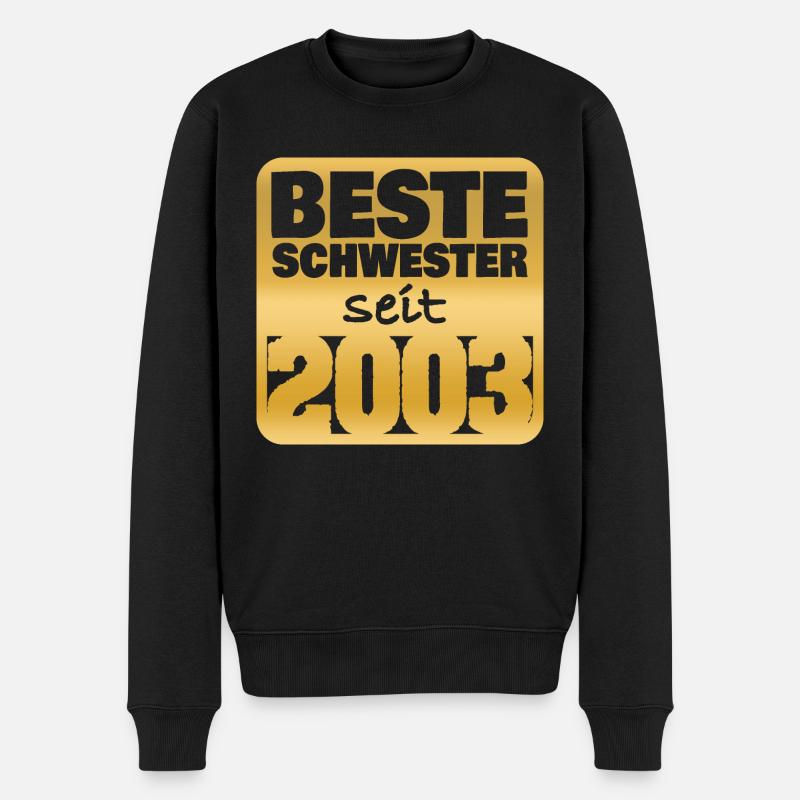 Schwester 2003 - Männer Premium Bio Pullover - Schwarz