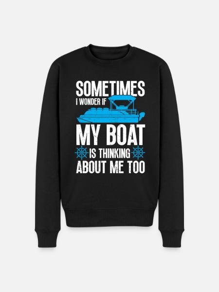 Boat Pontoon Boat Captain - Men's Premium Organic Jumper - black