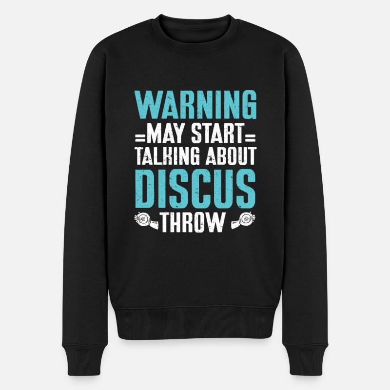 Diskuswerfer Leichtathletik Scheibenwurf - Männer Premium Bio Pullover - Schwarz