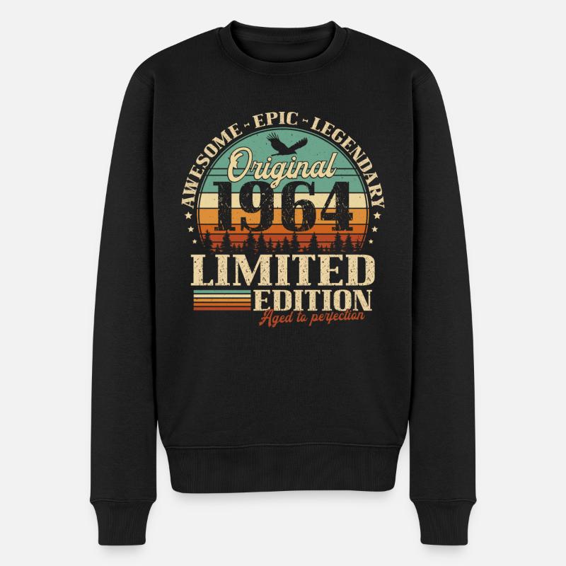 Original 1964 Limited Edition Vintage Geburtstag - Männer Premium Bio Pullover - Schwarz