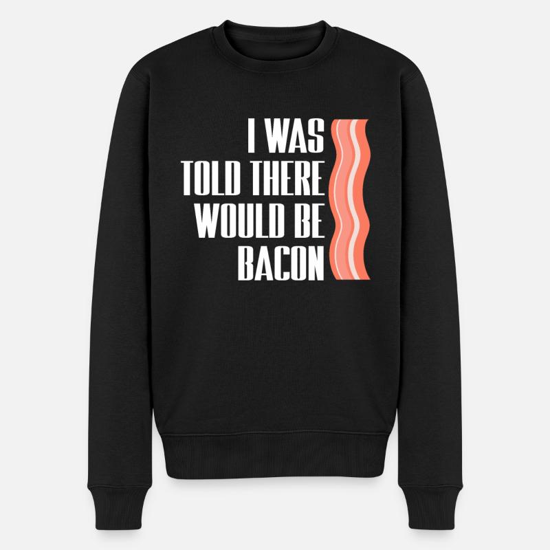 Bacon Food Schwein Speck - Männer Premium Bio Pullover - Schwarz