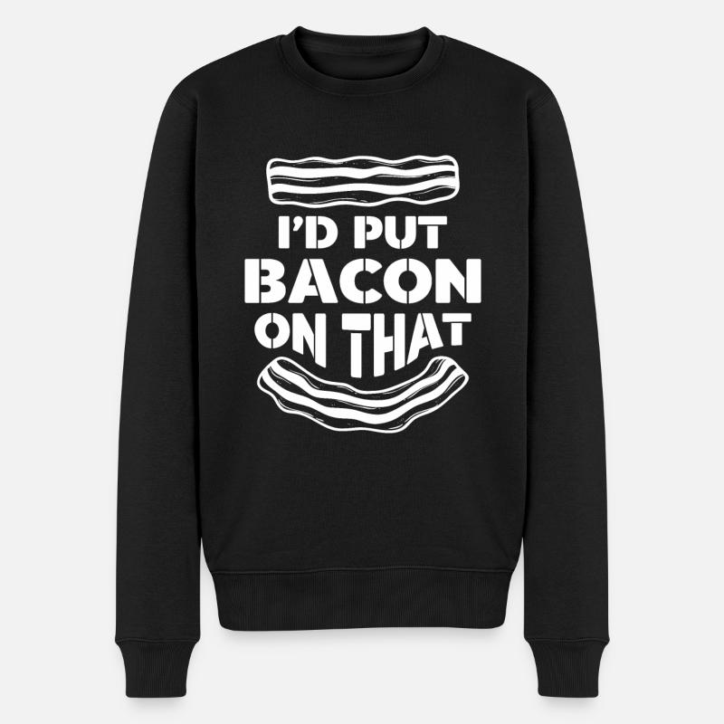 Bacon Nourriture Porc Bacon - Pull Premium bio Homme - noir