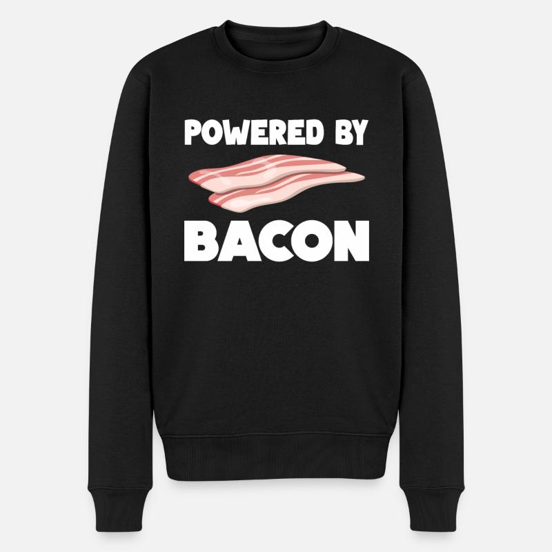Bacon Nourriture Porc Bacon - Pull Premium bio Homme - noir