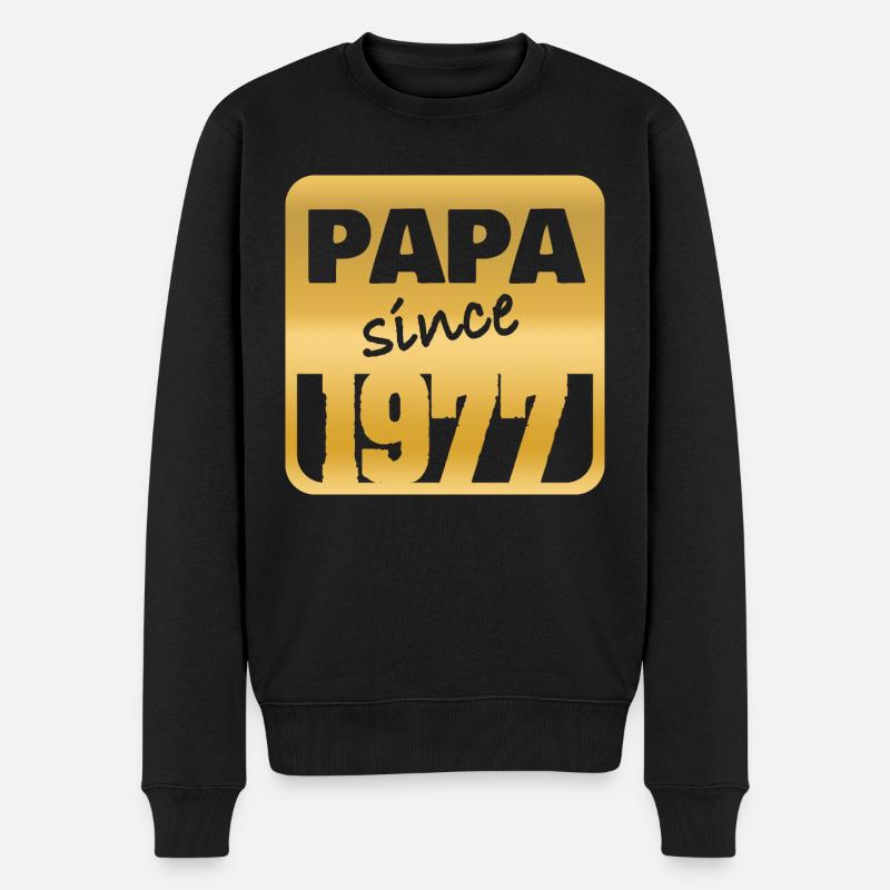 Jahr 1977 - Männer Premium Bio Pullover - Schwarz