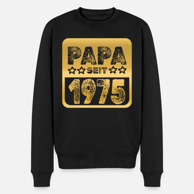 1975 - Männer Premium Bio Pullover - Schwarz