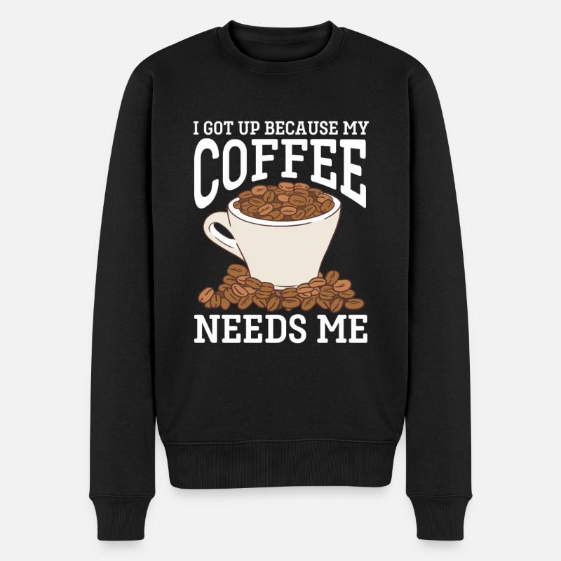 Café Barista - Pull Premium bio Homme - noir