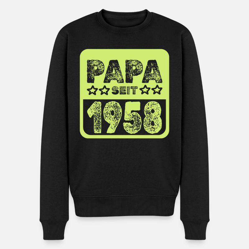 Papa 1958 - Männer Premium Bio Pullover - Schwarz
