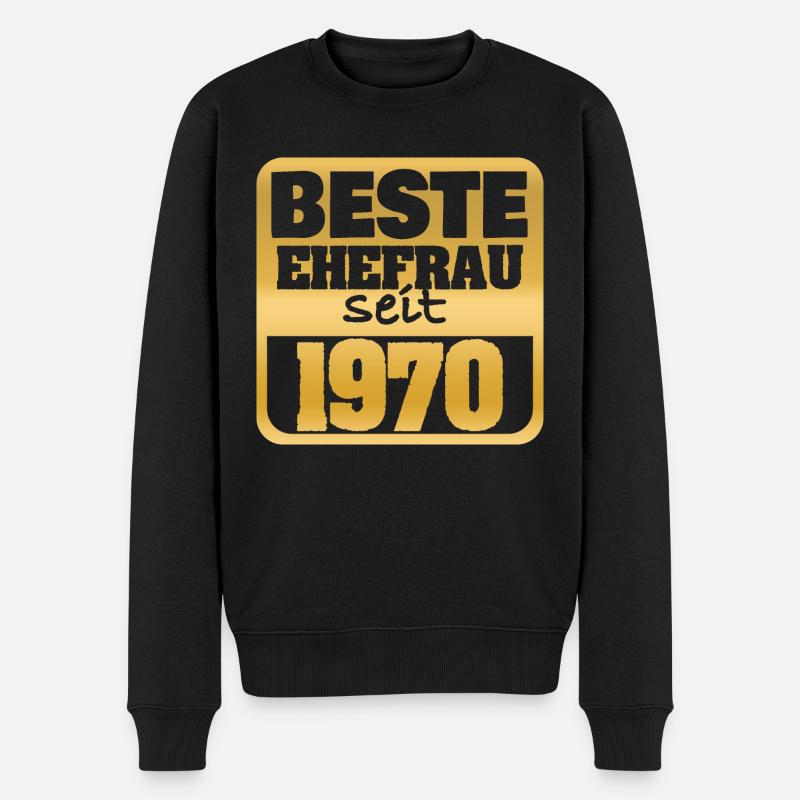 1970 - Männer Premium Bio Pullover - Schwarz