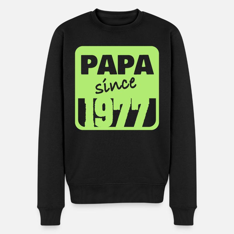 Papa 1977 - Männer Premium Bio Pullover - Schwarz