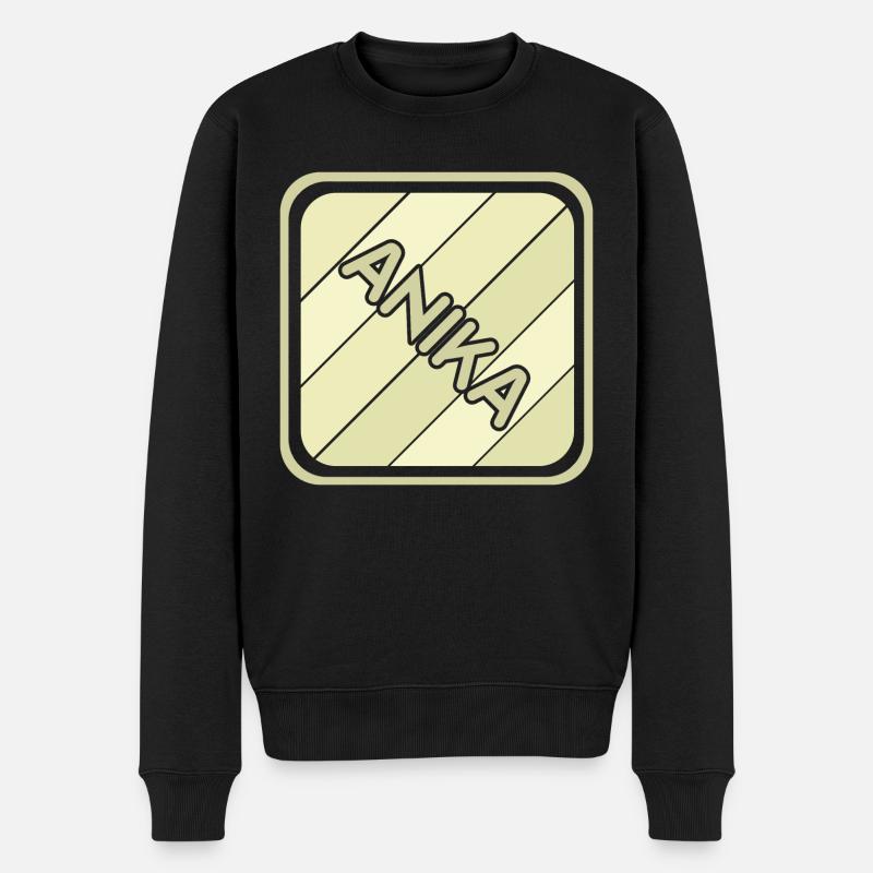 Mädchenname Anika - Männer Premium Bio Pullover - Schwarz
