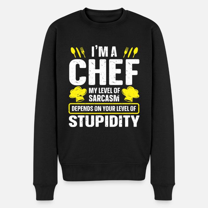 Chefkoch Küche Koch - Männer Premium Bio Pullover - Schwarz