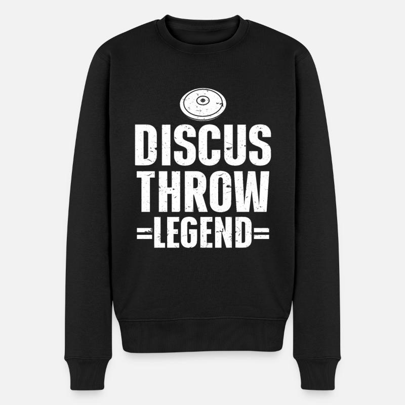 Diskuswerfer Leichtathlet Disc Throw - Männer Premium Bio Pullover - Schwarz