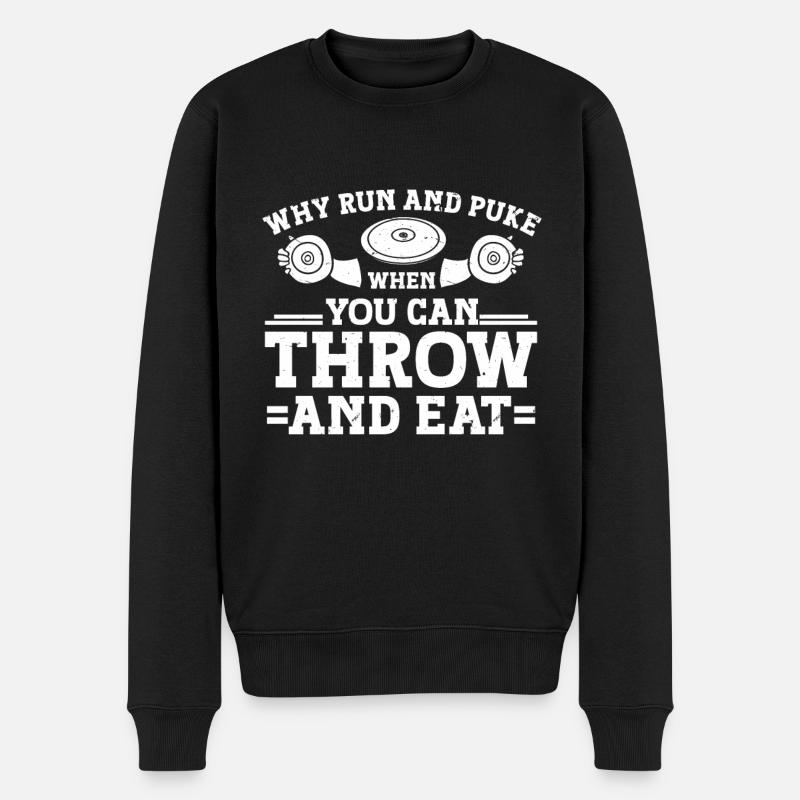 Diskuswerfer Leichtathlet Disc Throw - Männer Premium Bio Pullover - Schwarz