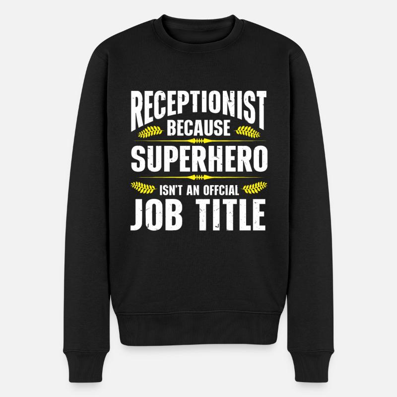 Receptionist Office Worker - Men's Premium Organic Jumper - black