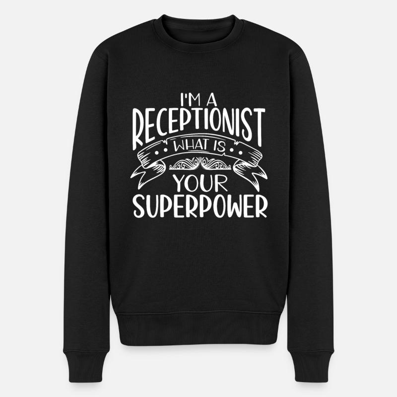 Rezeptionist Büroangestellter - Männer Premium Bio Pullover - Schwarz