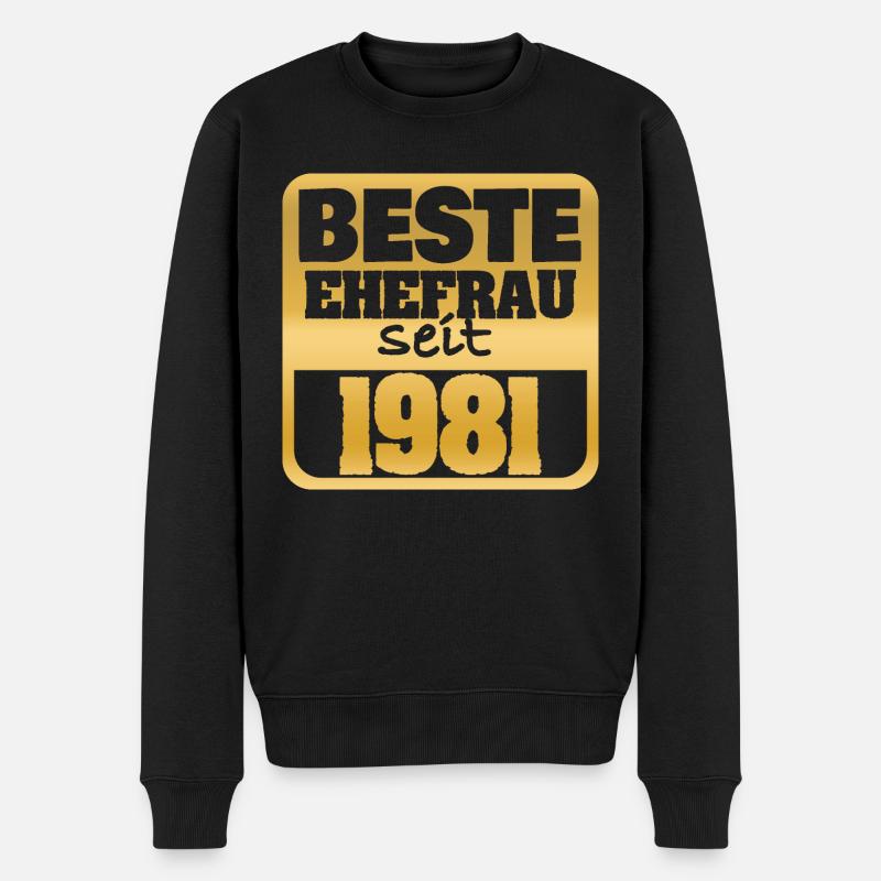 1981 - Männer Premium Bio Pullover - Schwarz
