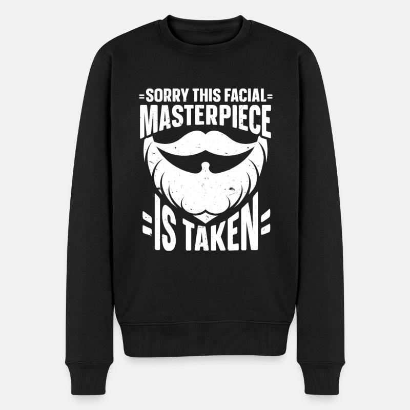 Bart Spruch Bärtiger Vater Ehemann - Männer Premium Bio Pullover - Schwarz