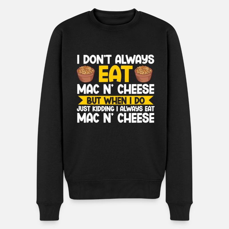 Mac And Cheese Makkaroni - Männer Premium Bio Pullover - Schwarz
