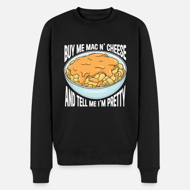 Mac And Cheese Makkaroni - Männer Premium Bio Pullover - Schwarz