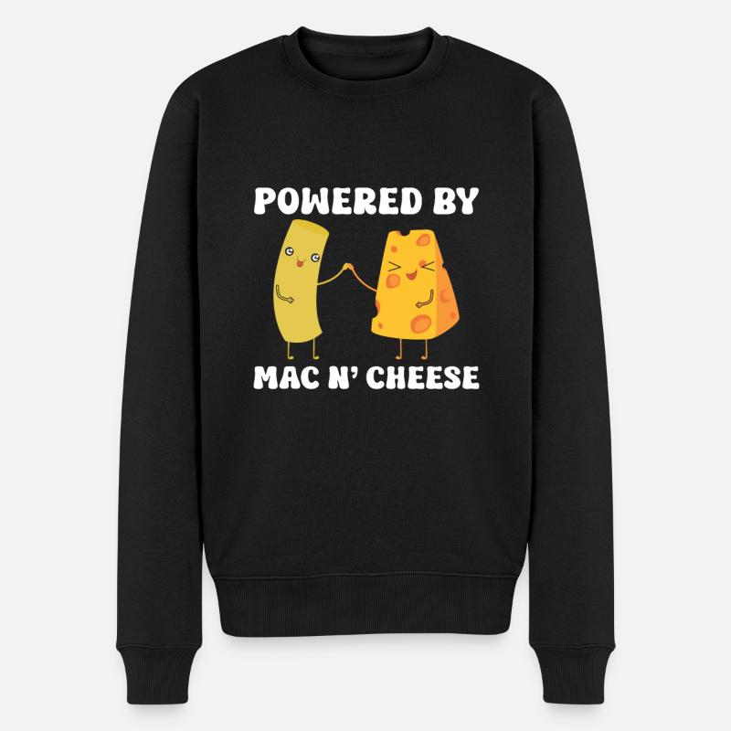 Mac And Cheese Makkaroni - Männer Premium Bio Pullover - Schwarz