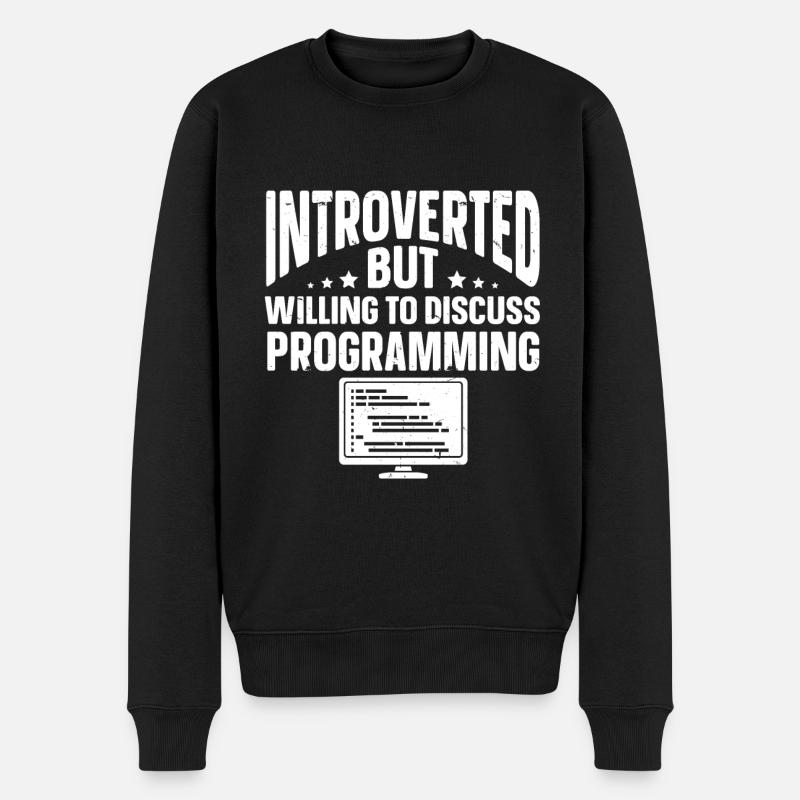 Cadeaux introvertis drôles - Pull Premium bio Homme - noir