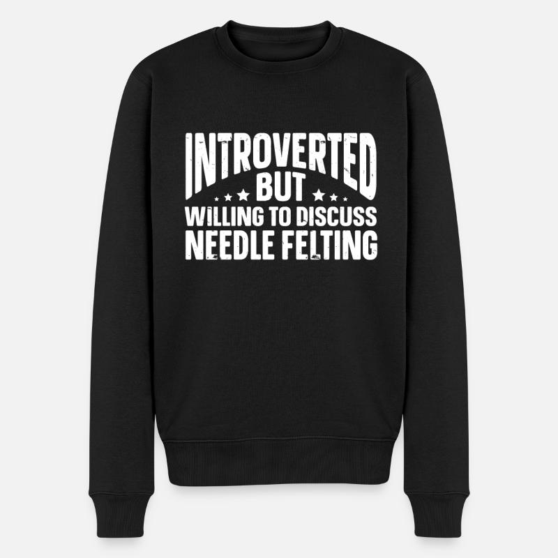 Lustige Introvertierte Geschenke - Männer Premium Bio Pullover - Schwarz