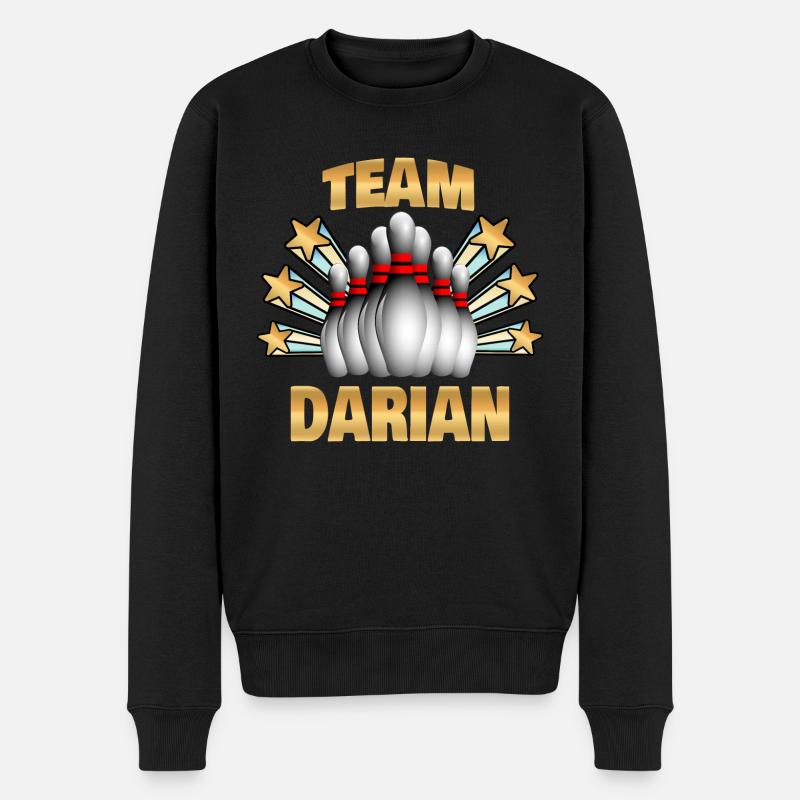 Darian als Bowling - Männer Premium Bio Pullover - Schwarz