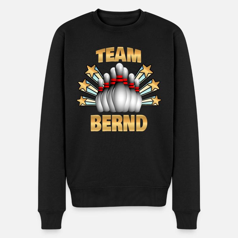Bernd als Bowling - Männer Premium Bio Pullover - Schwarz