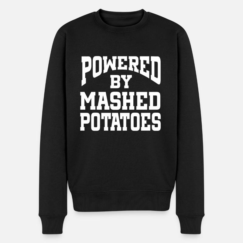 Powered By Mashed Potatoes - Männer Premium Bio Pullover - Schwarz