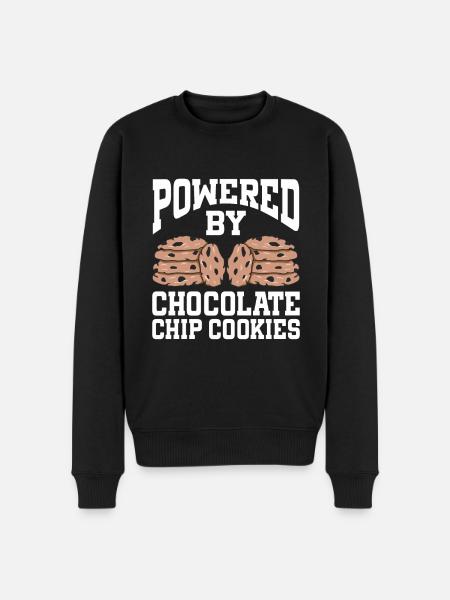 Powered By Chocolate Chip Cookies - Men's Premium Organic Jumper - black