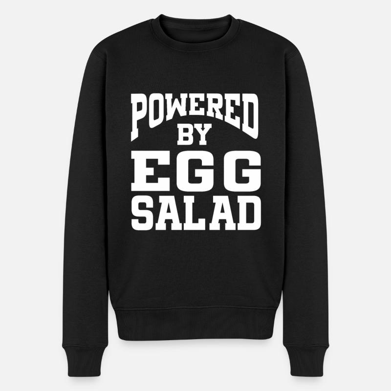 Powered By Egg Salad - Männer Premium Bio Pullover - Schwarz