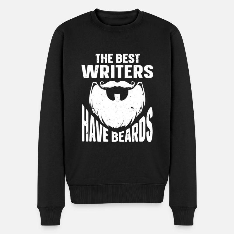 Beard Quote Bearded Men - Männer Premium Bio Pullover - Schwarz
