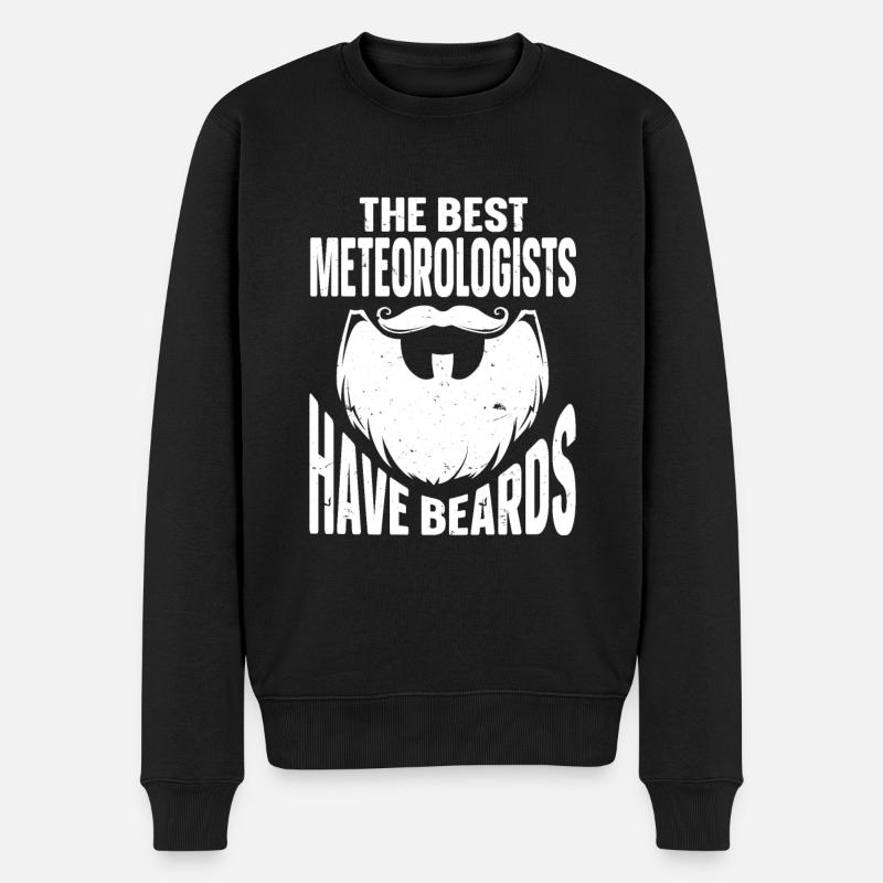 Beard Quote Bearded Men - Männer Premium Bio Pullover - Schwarz