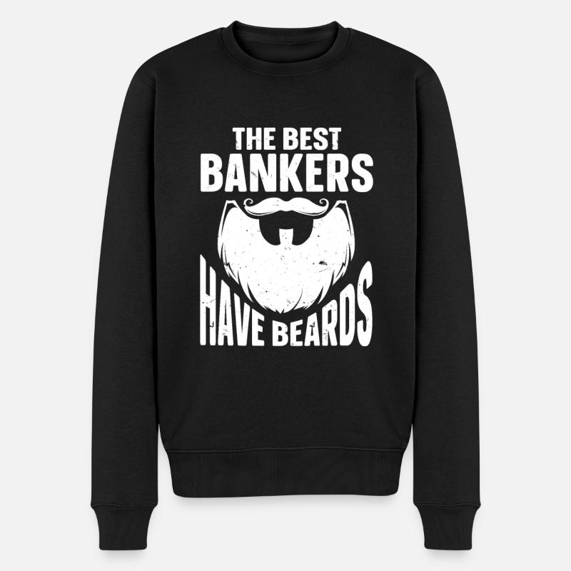 Beard Quote Bearded Men - Männer Premium Bio Pullover - Schwarz