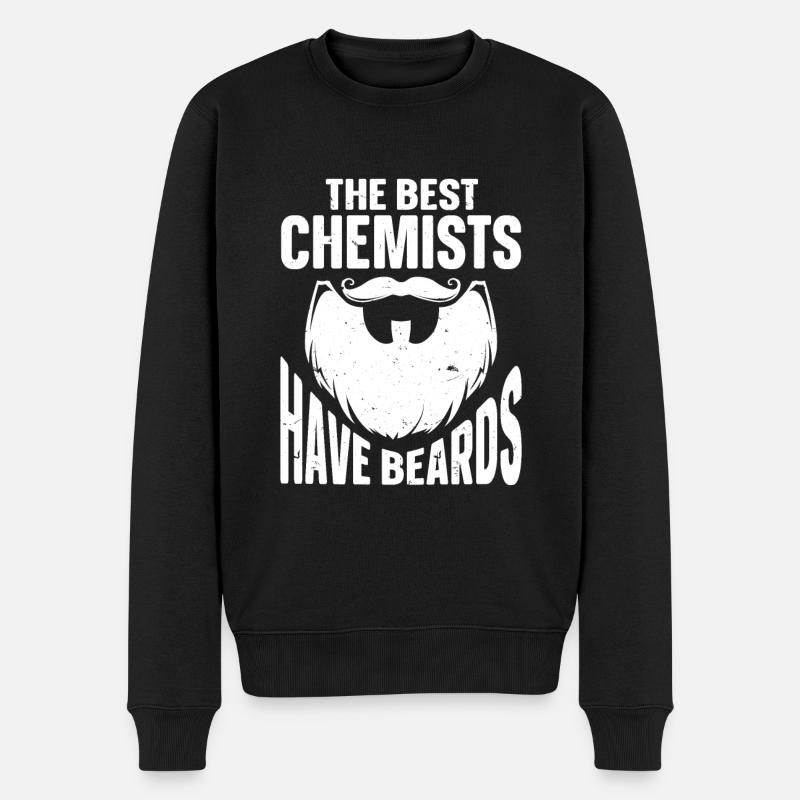 Beard Quote Bearded Men - Männer Premium Bio Pullover - Schwarz