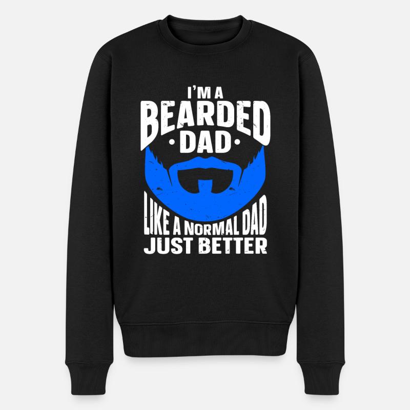 Beard Quote Bearded Men - Männer Premium Bio Pullover - Schwarz