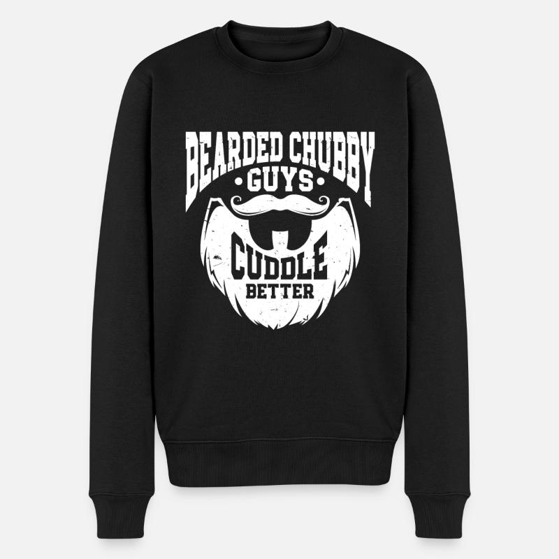 Beard Quote Bearded Men - Männer Premium Bio Pullover - Schwarz