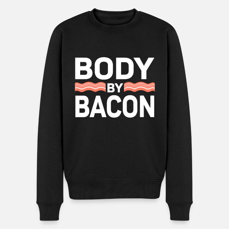 Body By Bacon - Männer Premium Bio Pullover - Schwarz