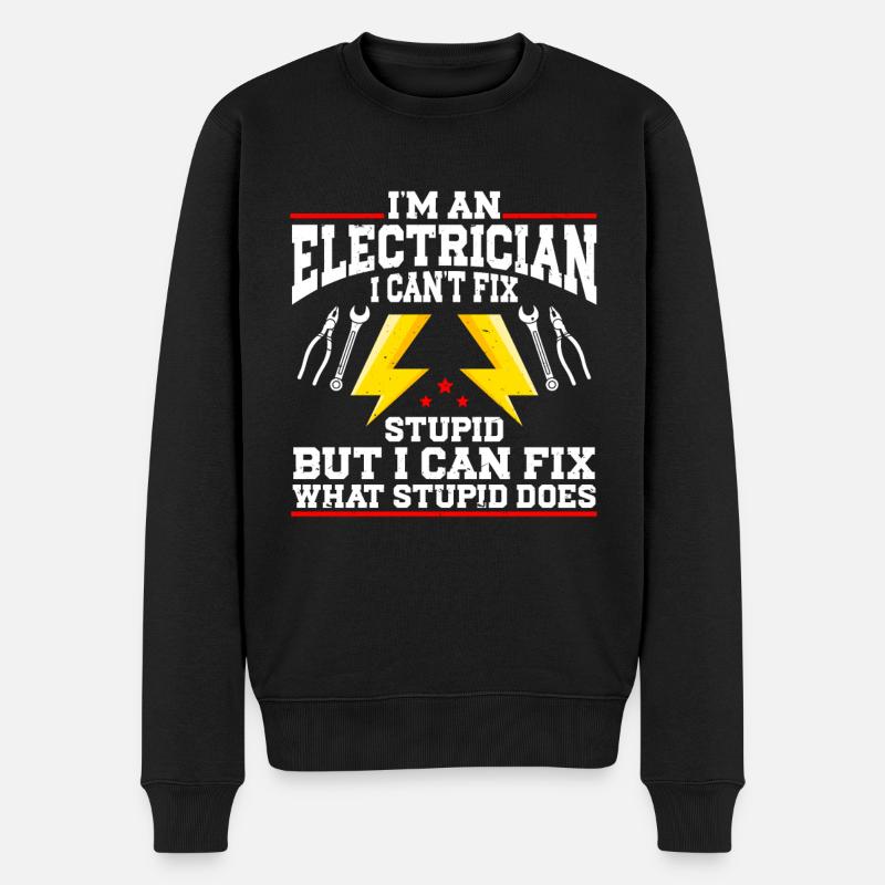 Electrician - Männer Premium Bio Pullover - Schwarz