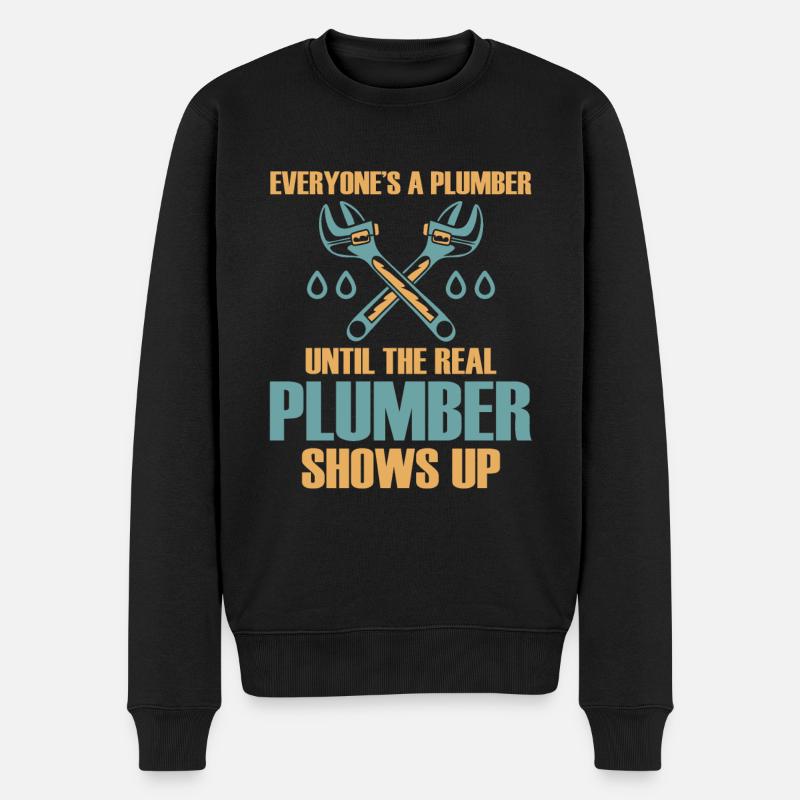 Funny I'm A Plumber - Männer Premium Bio Pullover - Schwarz
